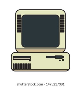 Vintage computer design, Retro digital technology communication internet web and screen theme Vector illustration