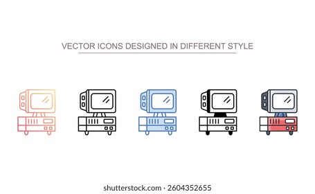 Vintage Computer icon design with white background stock illustration