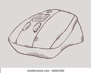 Vintage computer mouse - vector