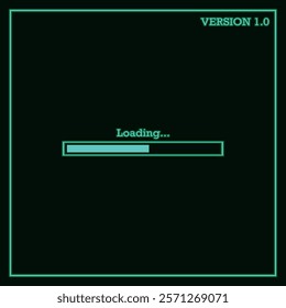 Vintage computer operating system style loading progress bar design, vector template