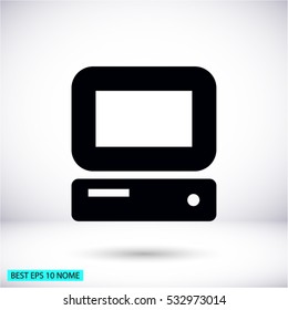 vintage computer vector icon 10 EPS