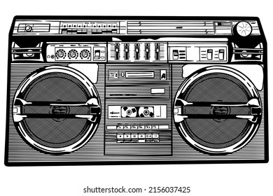 Vintage concept of ghetto blaster - vector illustration