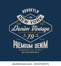 vintage concept textile print design with typo as vector