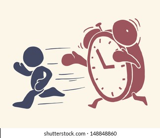 Vintage conceptual illustration of Â?Â?time is running out