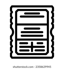 vintage concert ticket retro music line icon vector. vintage concert ticket retro music sign. isolated contour symbol black illustration