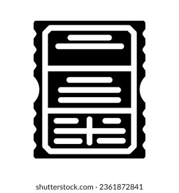 vintage concert ticket retro music glyph icon vector. vintage concert ticket retro music sign. isolated symbol illustration