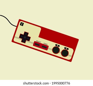 vintage console controller vector in minimalist style