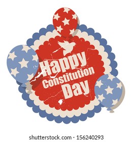 vintage - Constitution Day Vector Illustration