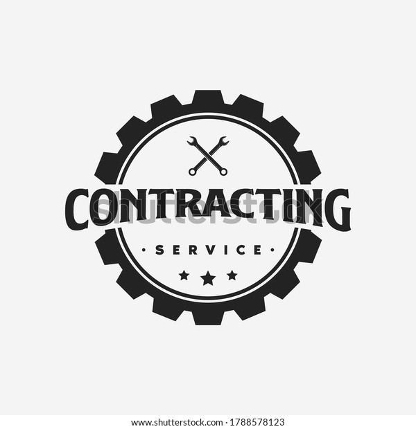 Vintage Construction Logo Icon Template Stock Vector (Royalty Free ...