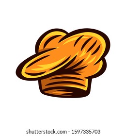 Vintage Cook hat isolated retro vector illustration on a white background. Great design for any purposes.