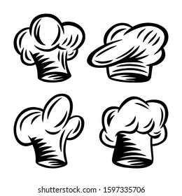 Vintage Cook hat isolated retro vector illustration on a white background. Great design for any purposes.