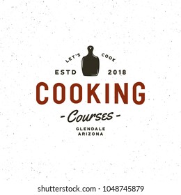 vintage cooking classes logo. retro styled culinary school emblem, badge, design elements, logotype template. vector illustration