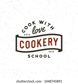 vintage cooking classes logo. retro styled culinary school emblem, badge, design elements, logotype template. vector illustration