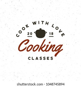 vintage cooking classes logo. retro styled culinary school emblem, badge, design elements, logotype template. vector illustration