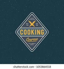 vintage cooking classes logo. retro styled culinary school emblem, badge, design elements, logotype template. vector illustration