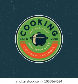 vintage cooking classes logo. retro styled culinary school emblem, badge, design elements, logotype template. vector illustration