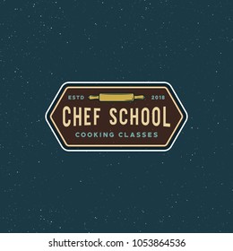 vintage cooking classes logo. retro styled culinary school emblem, badge, design elements, logotype template. vector illustration