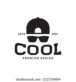 vintage cool boy with hat and sunglasses logo design, vector graphic symbol icon sign illustration