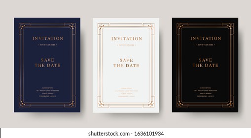 Vintage Copper Luxury Vector Invitation Card Stock Vector (Royalty Free ...