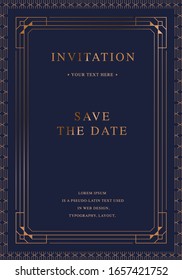 Vintage copper luxury vector invitation card with pattern swatch
