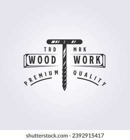 símbolo de logotipo de corkbolt vintage diseño de ilustración vectorial para el logotipo de carpintero