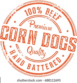 Vintage Corn Dog Stamp Sign