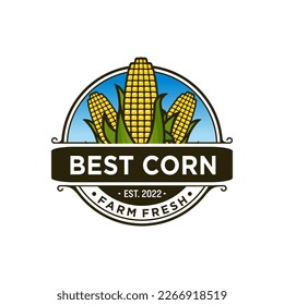 vintage corn organic agriculture logo