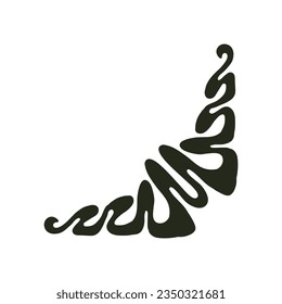 Vintage corner decoration. Hand drawn vector isolated on white background.