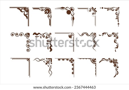 Vintage Corner Decoration Vector Set