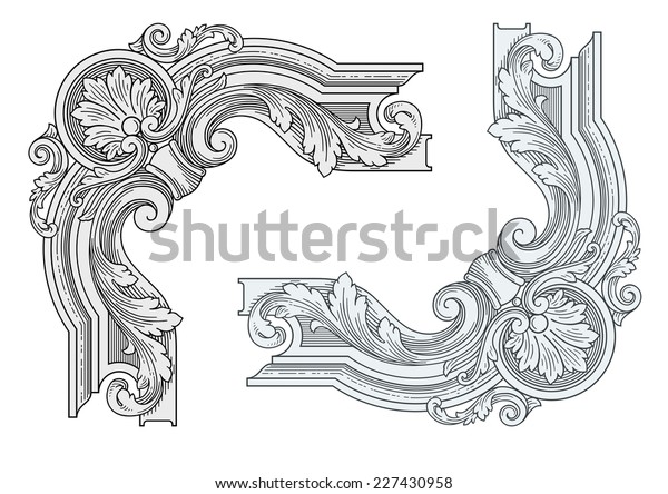 Vintage Corner Design Elements vector