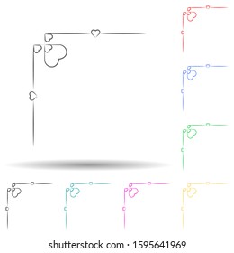 Vintage Corner elements multi color style icon. Simple thin line, outline vector of corner border element icons for ui and ux, website or mobile application