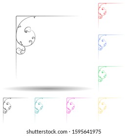 Vintage Corner elements multi color style icon. Simple thin line, outline vector of corner border element icons for ui and ux, website or mobile application