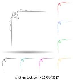 Vintage Corner elements multi color style icon. Simple thin line, outline vector of corner border element icons for ui and ux, website or mobile application