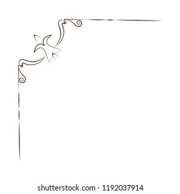 Vintage Corner elements. Swirls, filigree elements and ornate frames. Vector illustration. Design elements