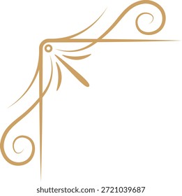 Vintage Corner Frame Isolated on White Background. Vector Illustration