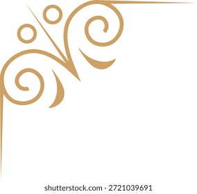Vintage Corner Frame Isolated on White Background. Vector Illustration