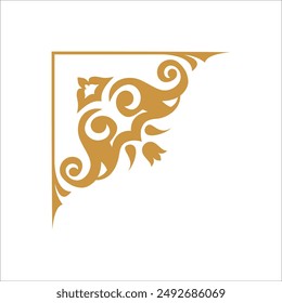 Vintage Corner and frames. antique ornament, vector flower decoration element