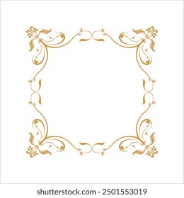 Vintage corner and frames. antique ornament, vector decoration element