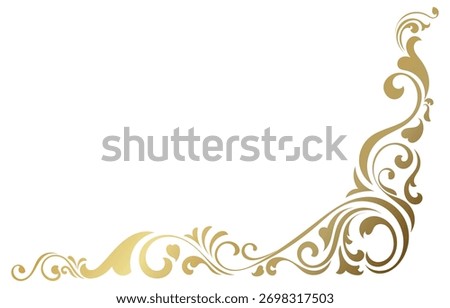Vintage corner gold scroll line, creativity, pattern design, graphic elements