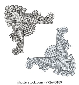 Vintage  Corner Ornament vector 
