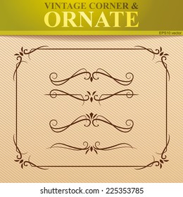 Vintage corner and ornate EPS10 vector