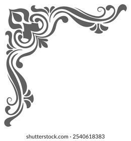 Diseño de bordes de adornos ondulados de esquina de Antiguas y diseño de componentes para invitaciones de boda, menús, certificados, boutiques, spas y diseños de logotipos.