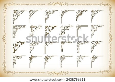 Vintage Corners. Decorative frames and borders, elegant vector set.