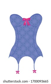 Vintage corset with bows, vector