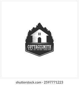 Vintage Cottage Logo with Rustic Forest Theme