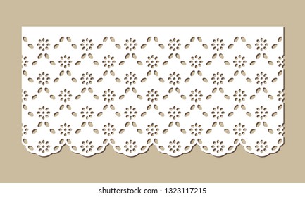 Vintage Cotton Eyelet, Decorative Design for Fabric Border, Paper Cut Out Template