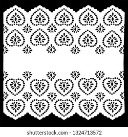 Vintage Cotton Eyelet, Decorative Trim, Paper Cut Out Template