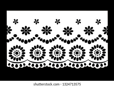 Vintage Cotton Eyelet, Decorative Trim, Paper Cut Out Template