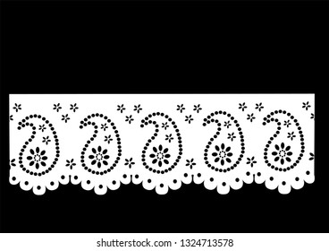 Vintage Cotton Eyelet, Decorative Trim, Paper Cut Out Template