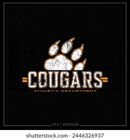 Vintage Cougar, Cougar Emblem, Athletic Department, Sport, Sports Emblem, Cougar